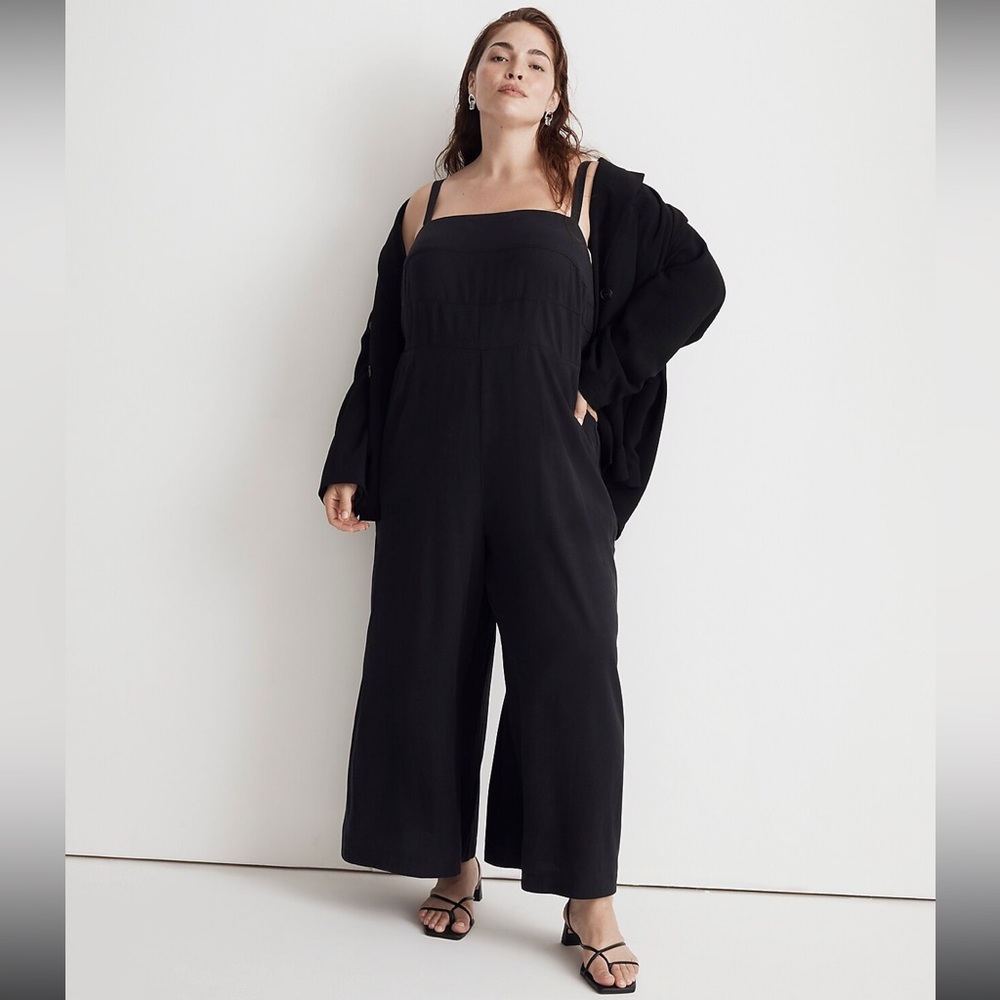 Madewell Plus Square Neck Wide Leg Sleeveless Jumpsuit - Picture 2 of 4
